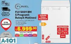 FLAVEL 5 PROGRAMLI BULAŞIK MAKİNESİ